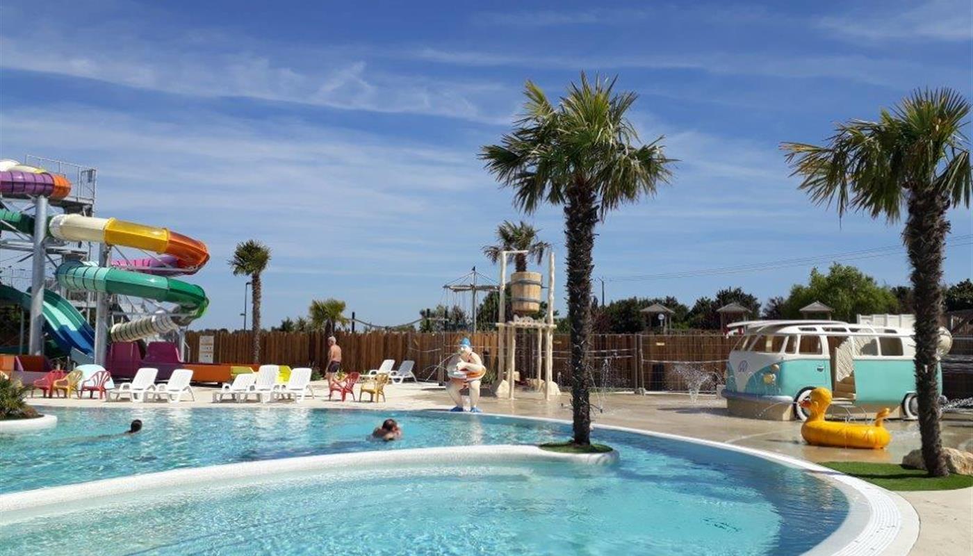 new heated pool area with waterslides at camping europa vendee, west coast france - Campsite Europa Saint Gilles Croix de Vie