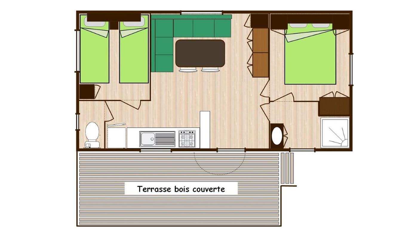 plan mobil home confort 4 stars campsite camping europa saint gilles croix de vie vendée - Campsite Europa Saint Gilles Croix de Vie